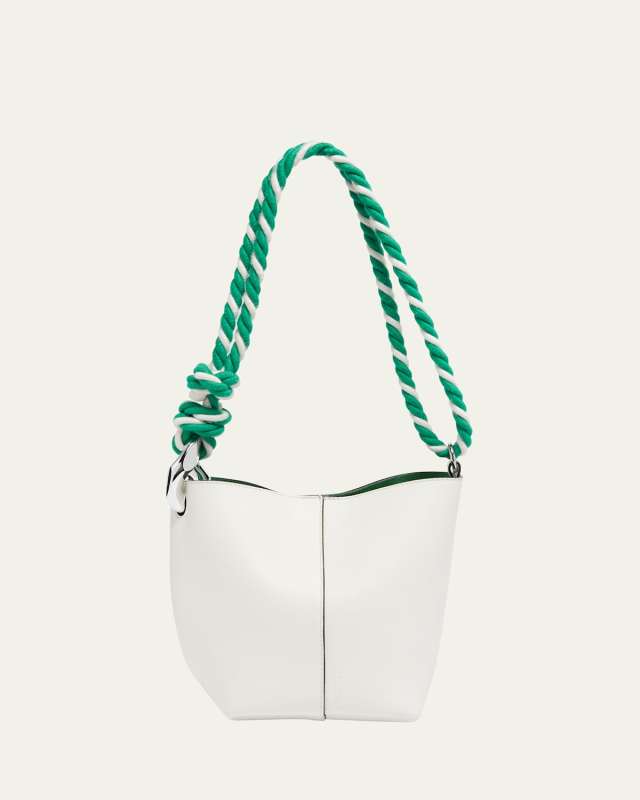 Corner Small Smooth Leather Bucket Bag