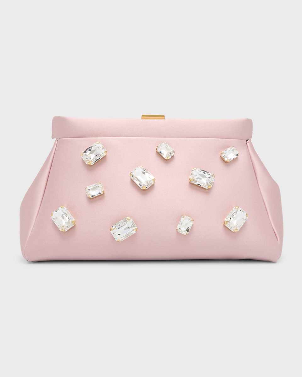 Cannes Embellished Satin Clutch Bag