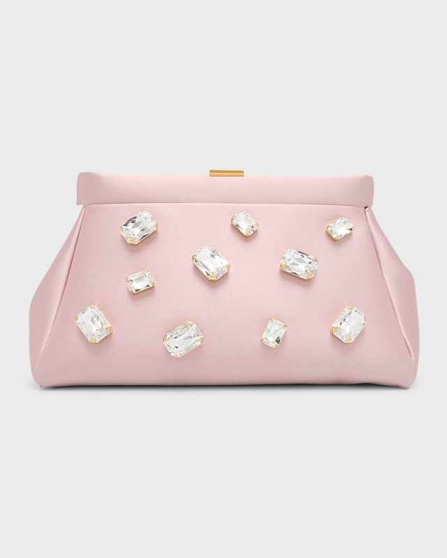 Cannes Embellished Satin Clutch Bag