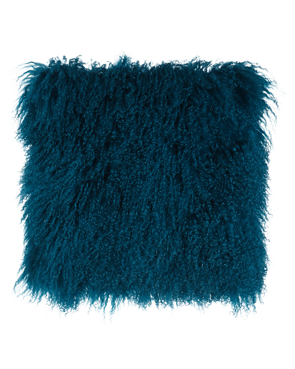 Teal Tibetan Lamb Pillow
