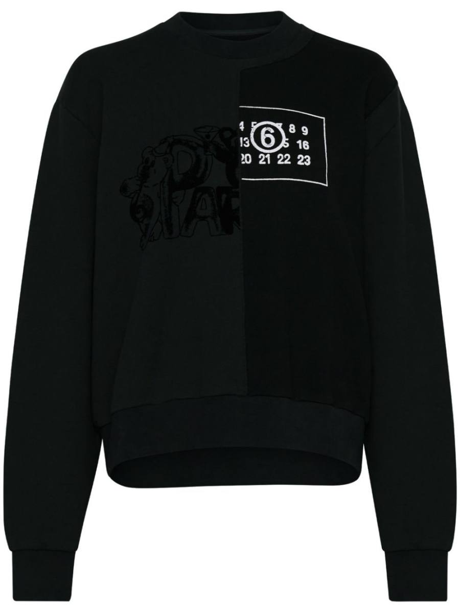 numbers-motif cotton sweatshirt