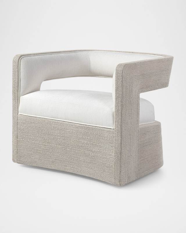 Hadley Swivel Lounge Chair, White