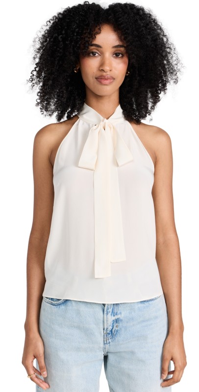 Nili Lotan Zelie Halterneck Top Ivory