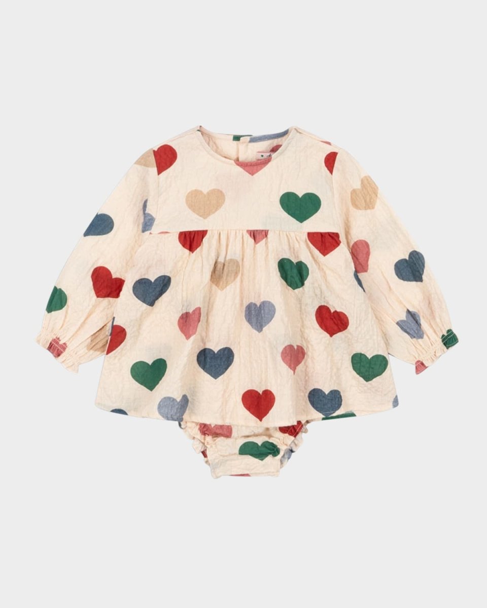 Girl's Elin Multicolor Heart-Print Dress, Size 3M-18