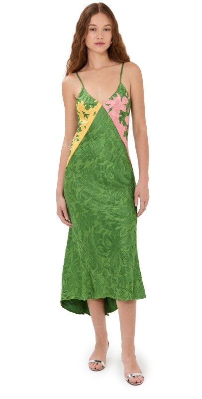 Rosie Assoulin Slip Dress Grass Green