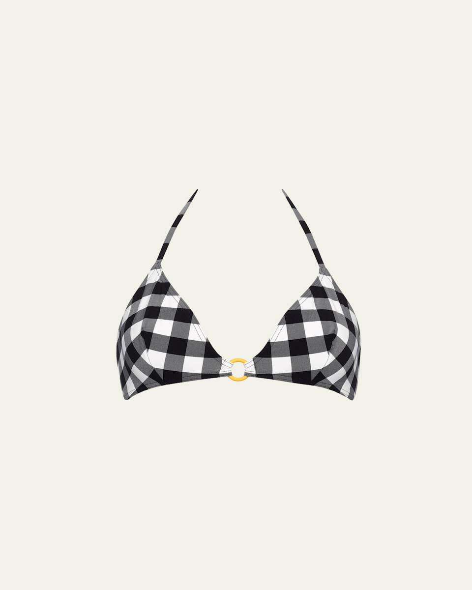Culture Gingham Triangle Bikini Top