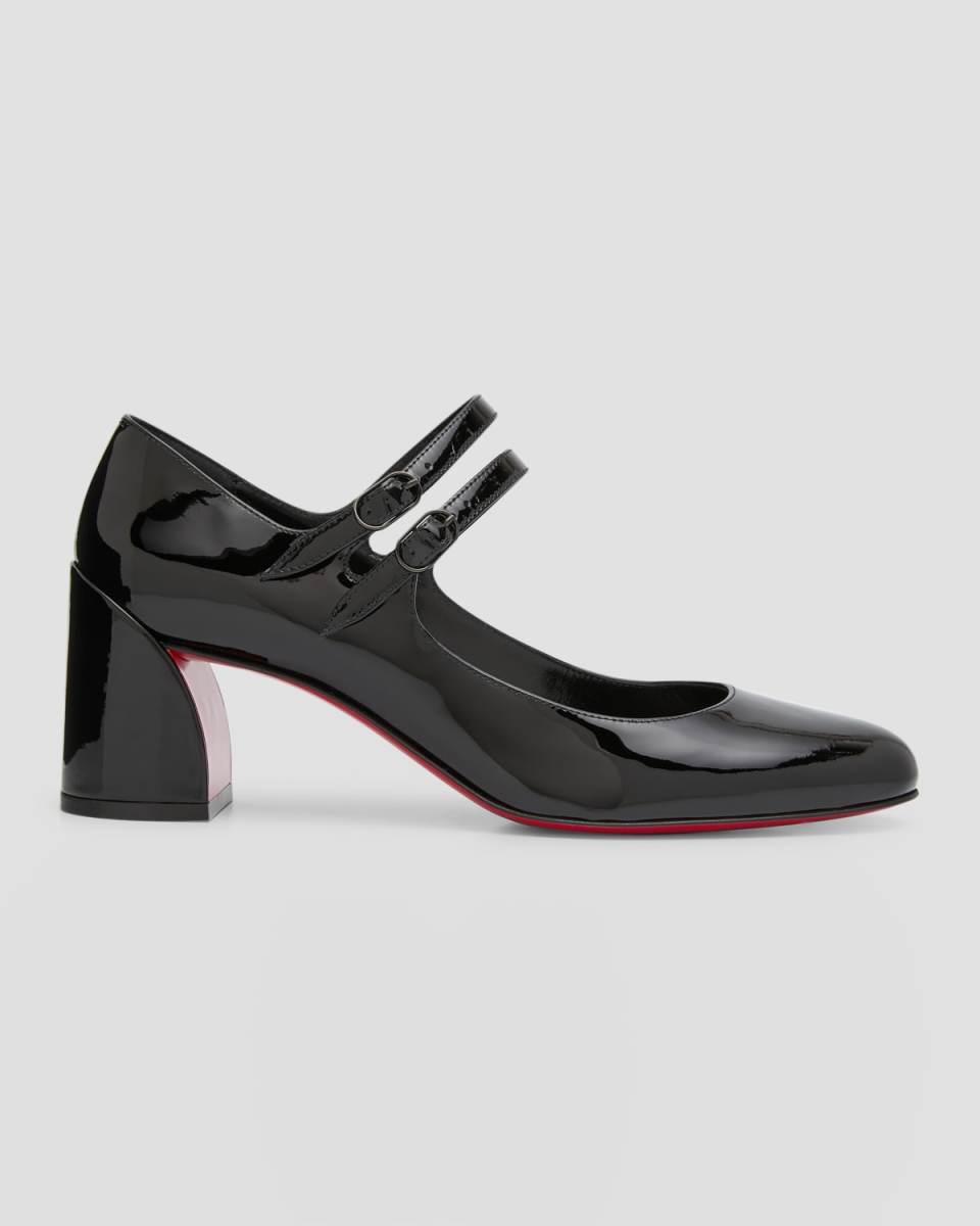Miss Jane Patent Red Sole Pumps