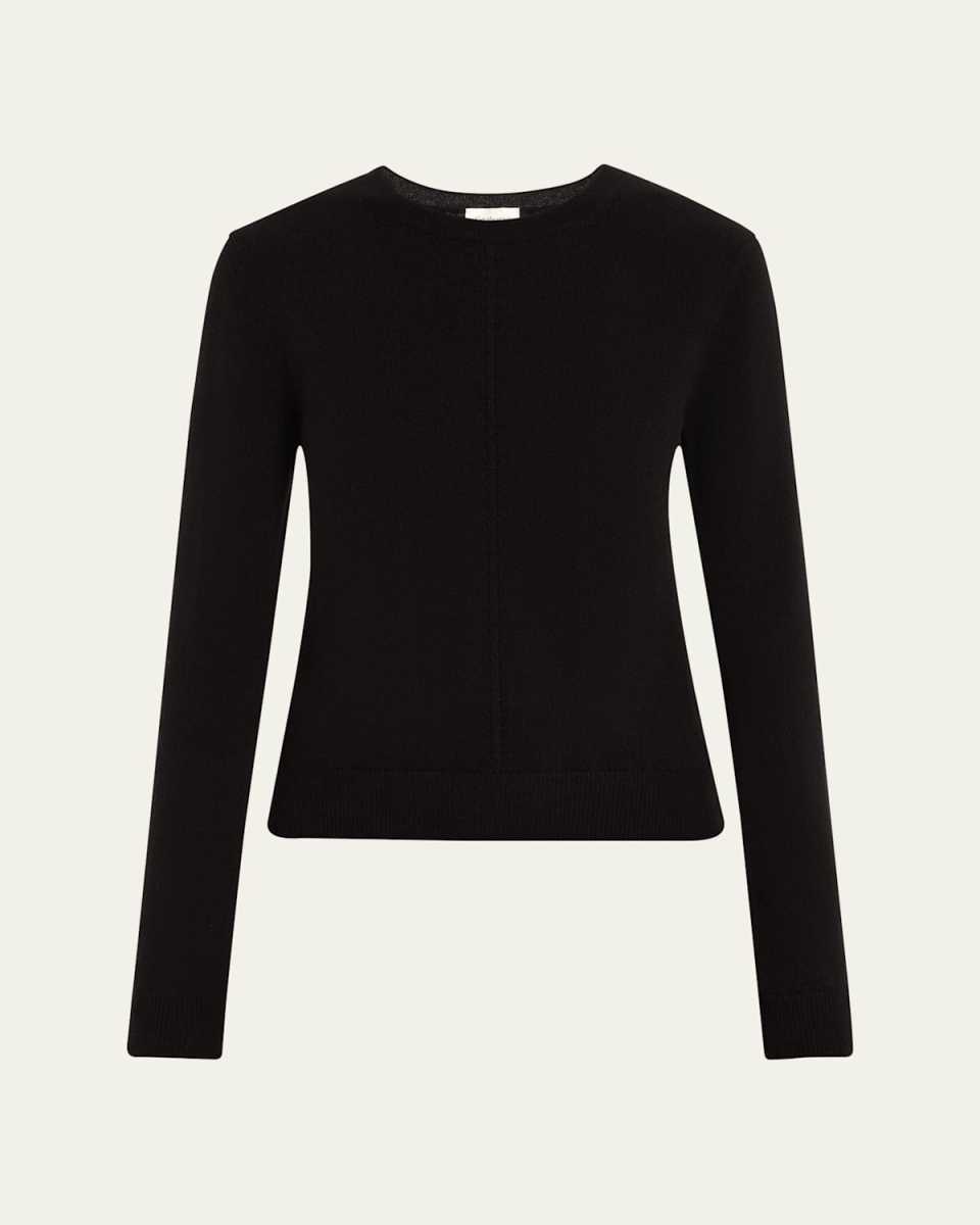 Seamed Crewneck Cashmere Sweater