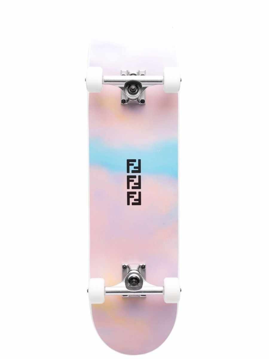 logo-print metallic skateboard