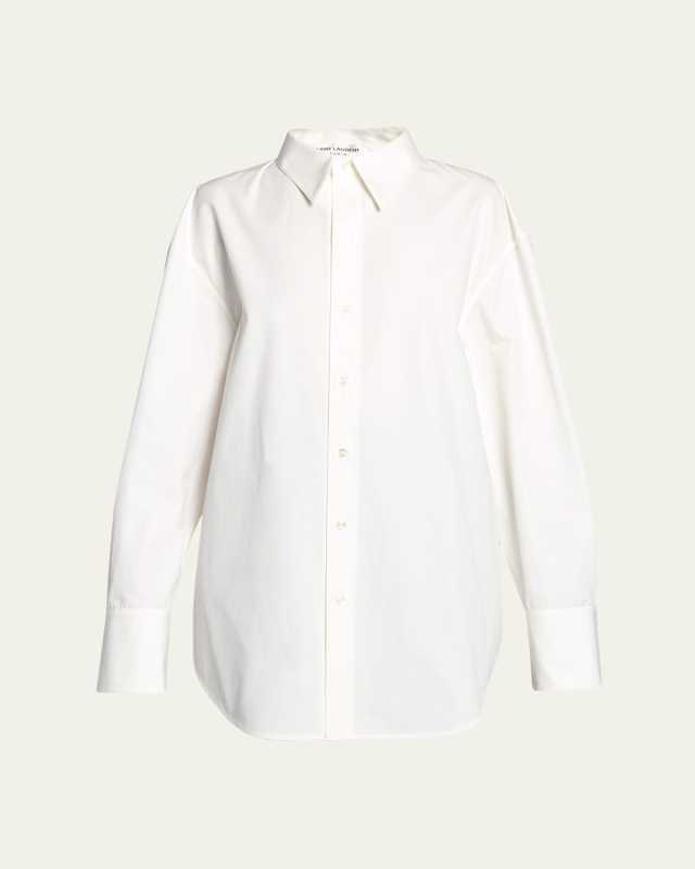 Long Button Down Collared Dress Shirt