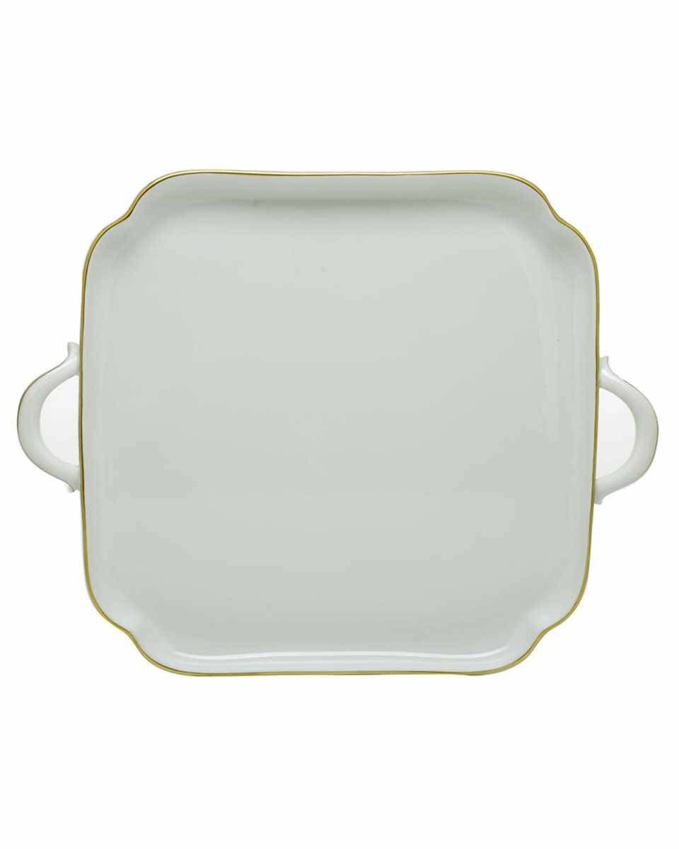 Golden Edge Square Tray with Handles