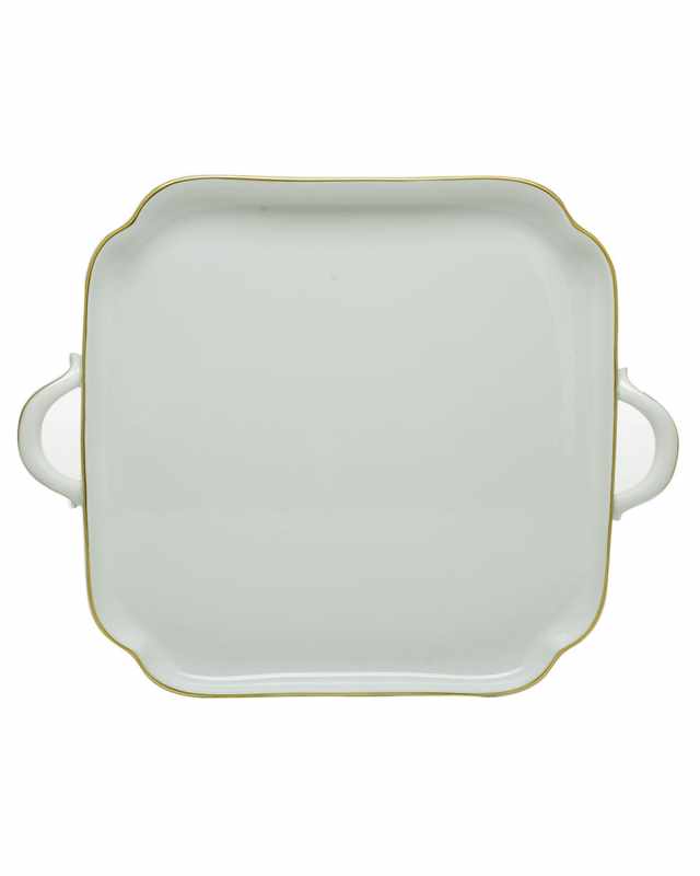 Golden Edge Square Tray with Handles