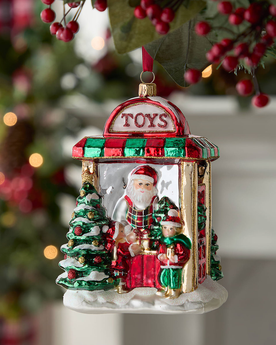 Santa in the Toy Shop Christmas Ornament