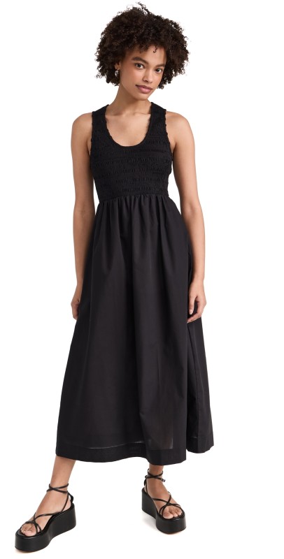 FAITHFULL THE BRAND Matera Midi Dress Black