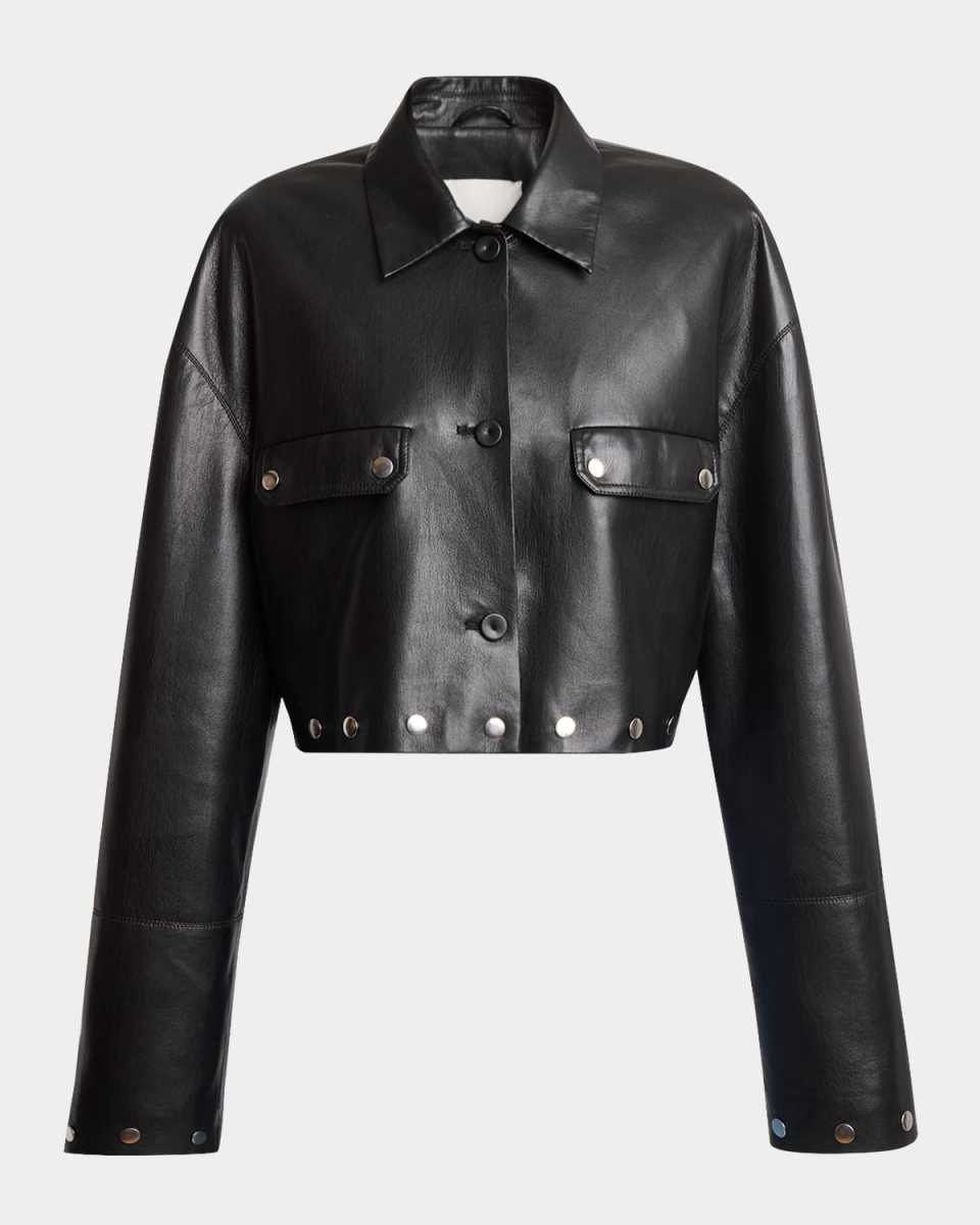 Kassie Cropped Alt-Leather Jacket