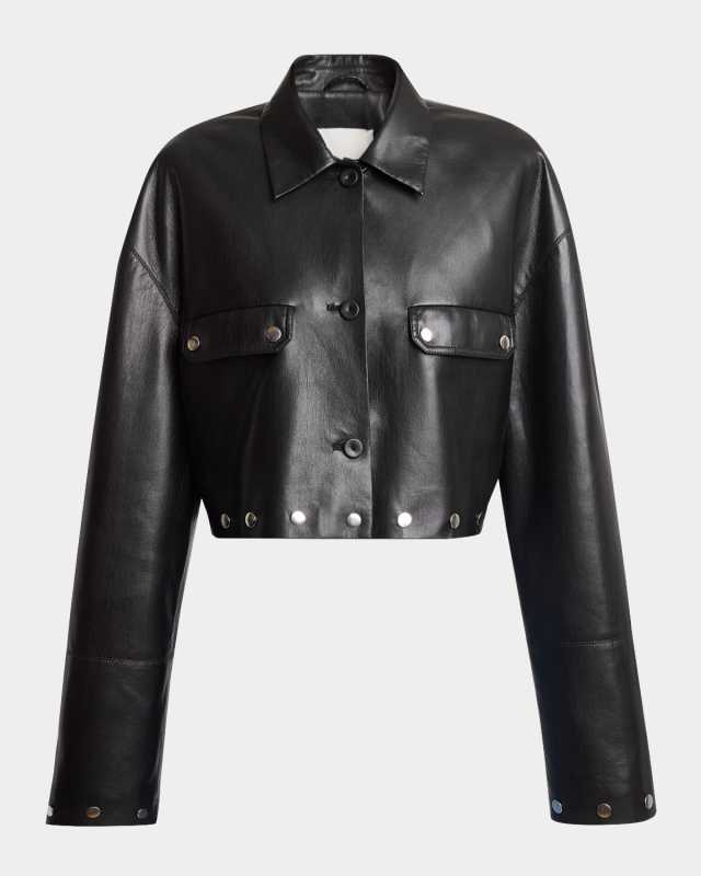 Kassie Cropped Alt-Leather Jacket