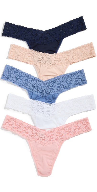 Hanky Panky Cotton Low Rise 5 Pack Thong Mult