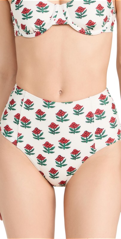 RHODE Navya Bikini Bottoms Rose Block