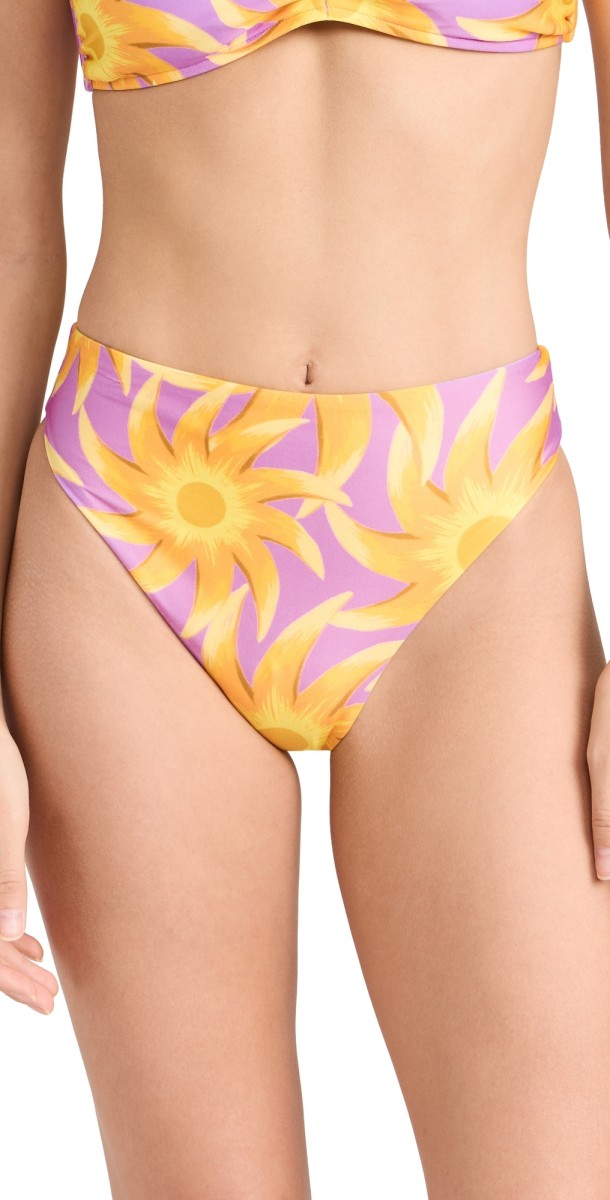 FARM Rio Sunny Side High Waist Bikini Bottoms Sunny Side Lilac