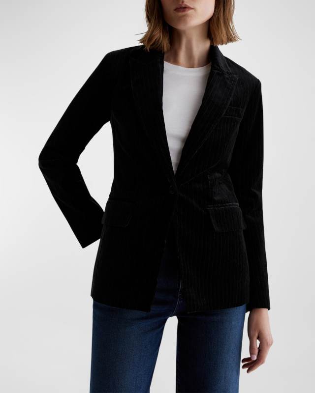 Rue Pinstripe Velvet Blaz