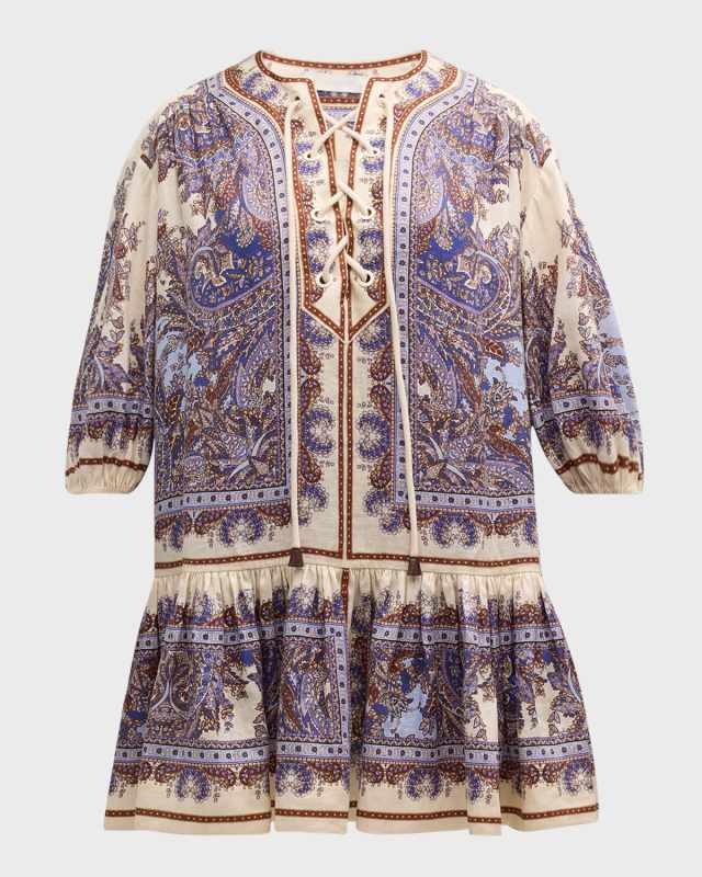 Ottie Paisley Eyelet Mini Dress