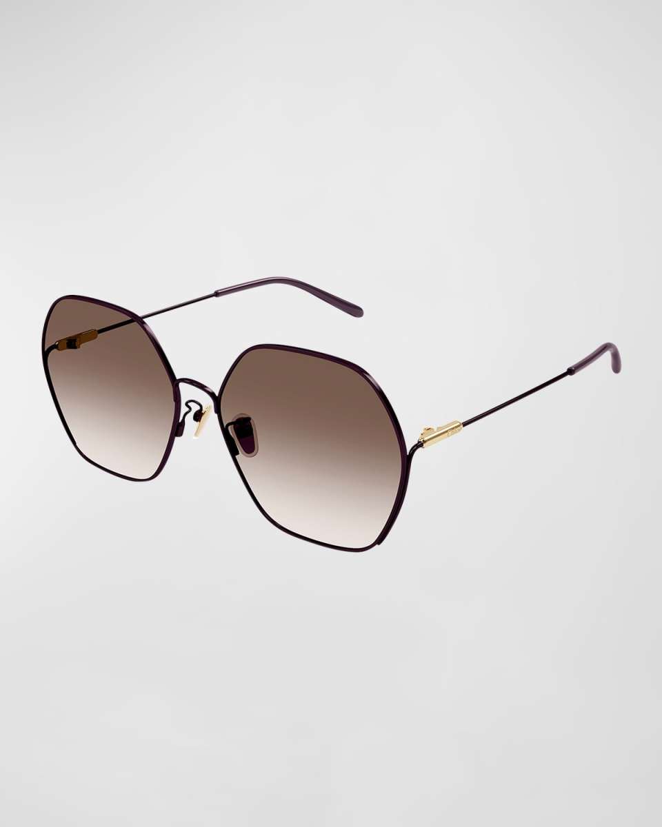 Geometric Acetate Round Sunglasses