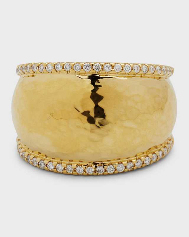 18K Classico Medium Hammered Dome Ring, Size