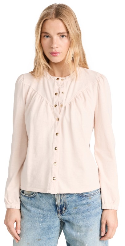 NationTDuanne Yoked Snap Tee Cream Puff