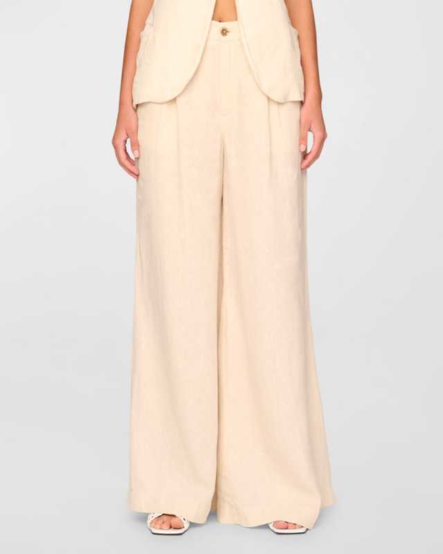 Lucila Pleated Ultra Wide-Leg High Rise Pants