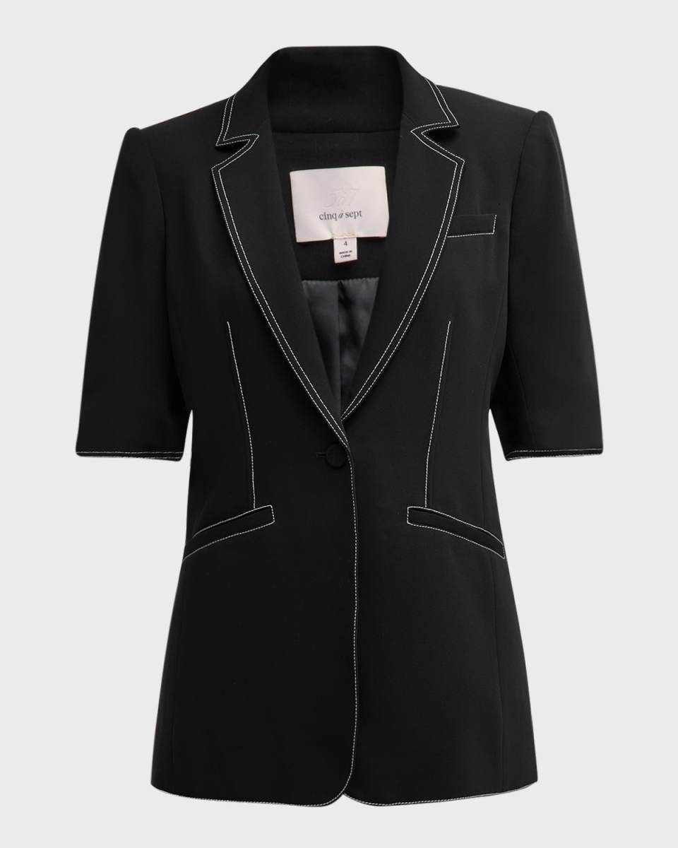 Khloe Crepe 3/4-Sleeve Blazer
