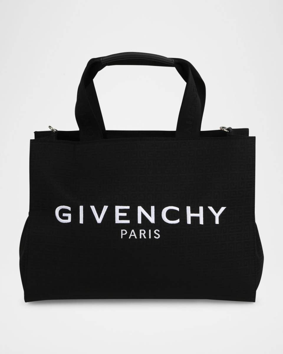 Embroidered Logo-Print Diaper Bag