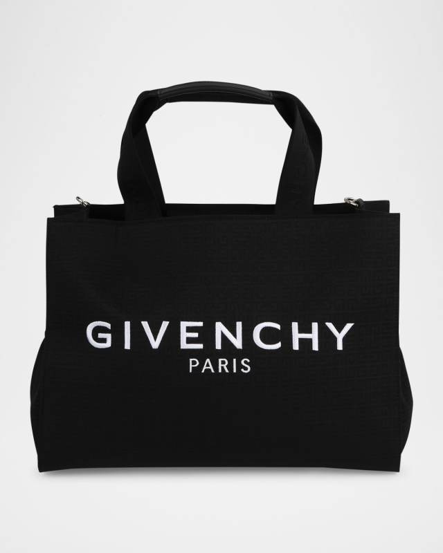 Embroidered Logo-Print Diaper Bag