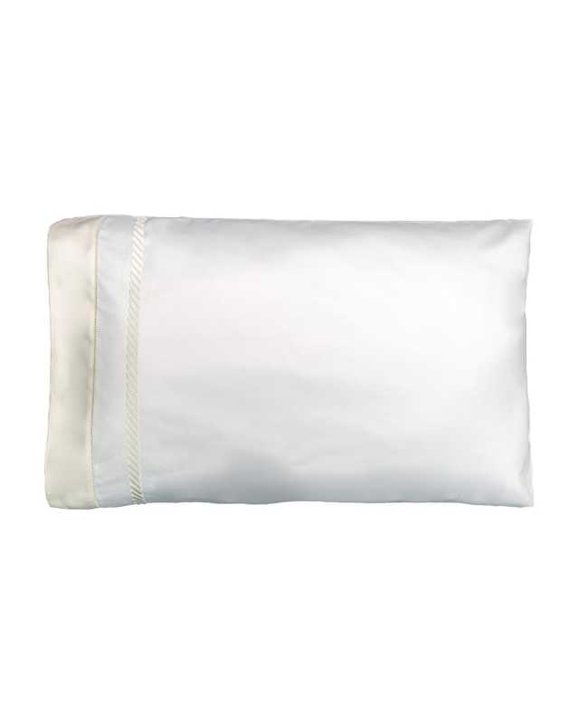 Simone 2-Piece King Pillowcase, White/Ivory