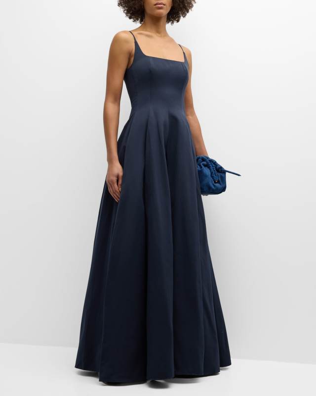 Joli Full-Skirt Open-Back Maxi Dress