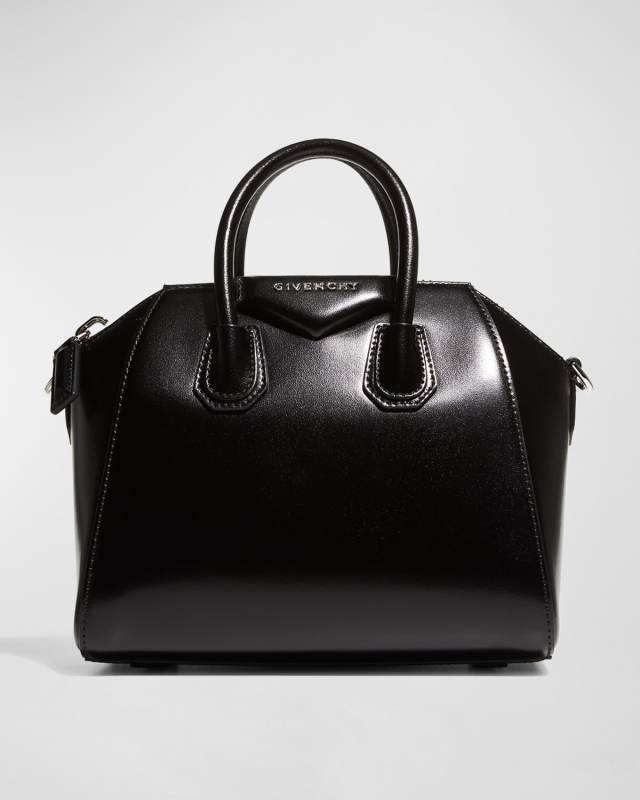 Antigona Mini Top Handle Bag in Box Leather