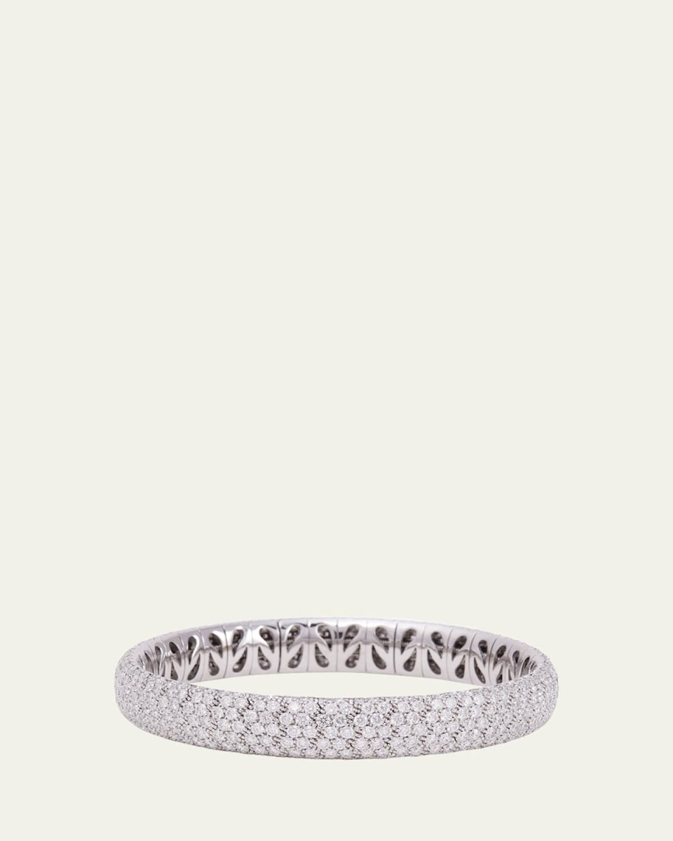 18K White Gold Diamond Pave Stretch Bracelet