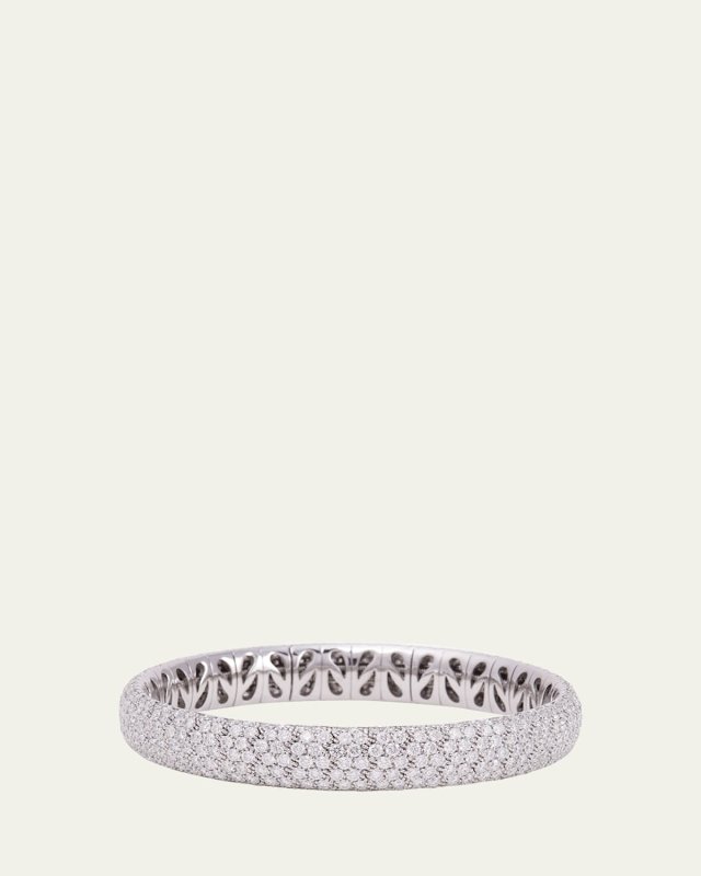 18K White Gold Diamond Pave Stretch Bracelet
