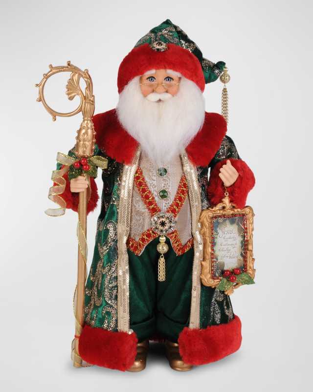 Evergreen & Crimson Santa Christmas Figure