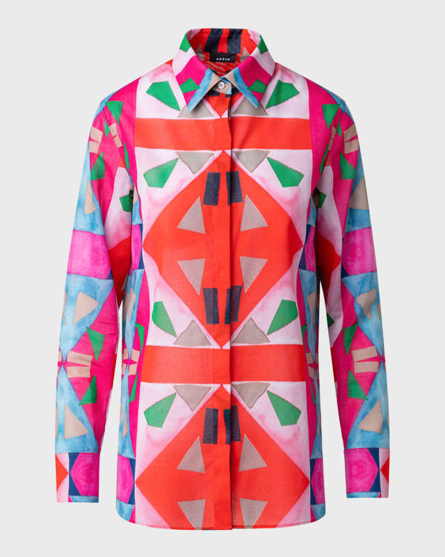 Spectra Print Cotton Voile Tunic Blouse