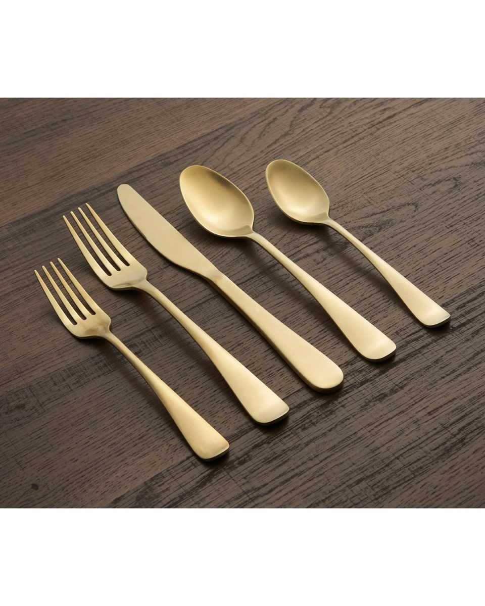Rhiannon Champagne Satin 20-Piece Flatware Set, Service for 4