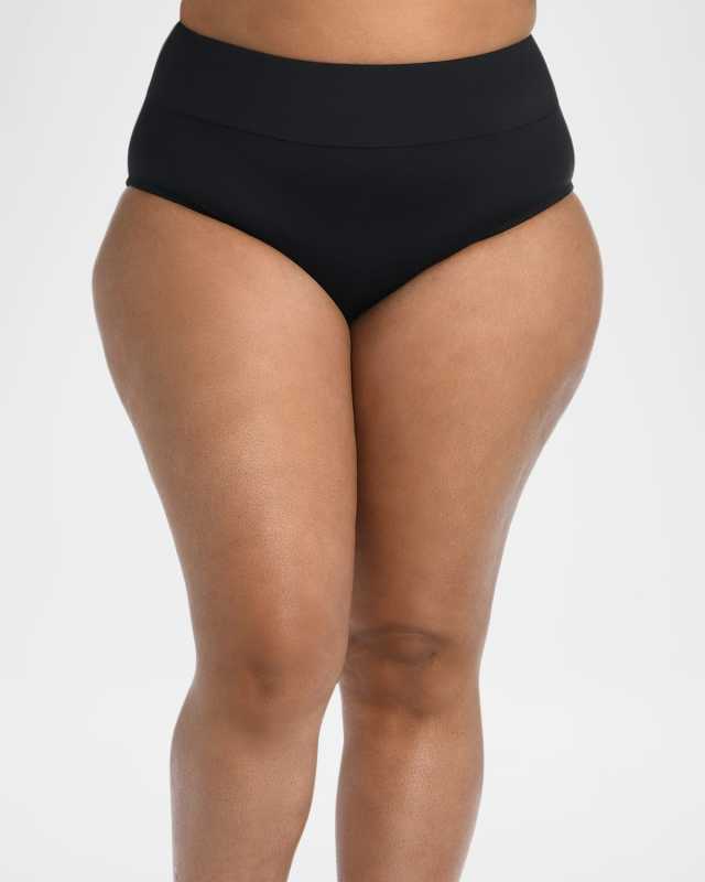 Plus Size High-Waist Bikini Bottoms