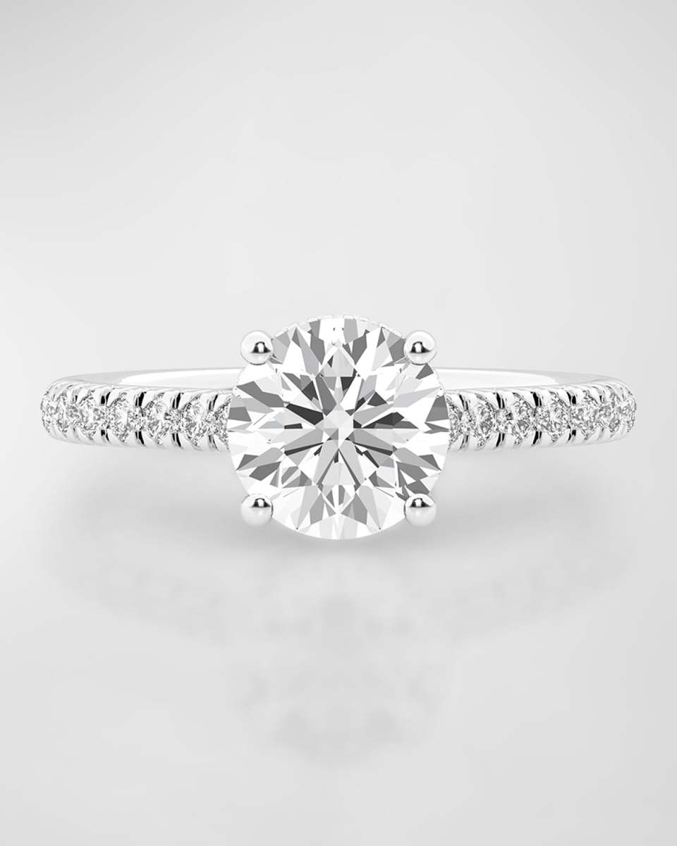 Platinum Round Lab-Grown Diamond Ring