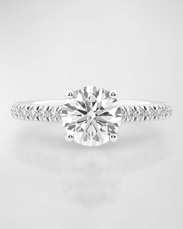 Platinum Round Lab-Grown Diamond Ring