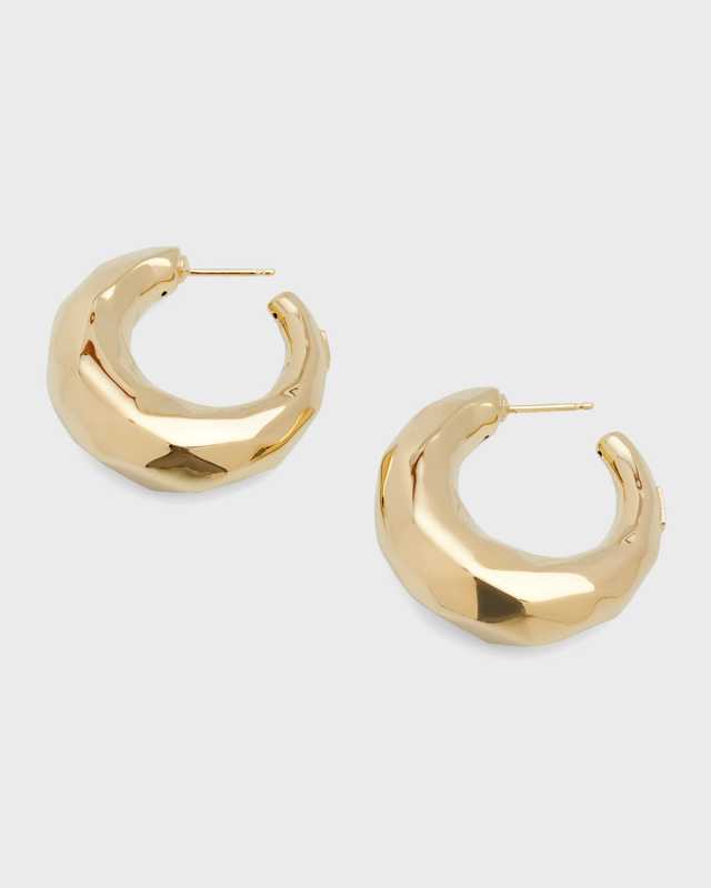 14K Gold Disco Hoop Earrings