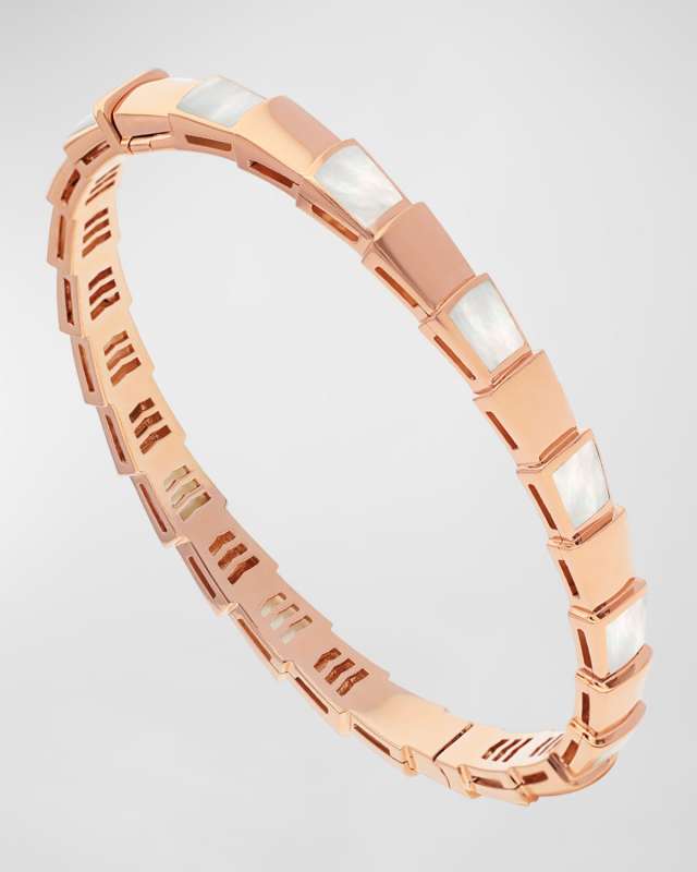 Serpenti 18K Rose Gold Mother-of-Pearl Thin Bangle
