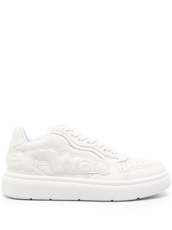 logo-embossed leather sneakers
