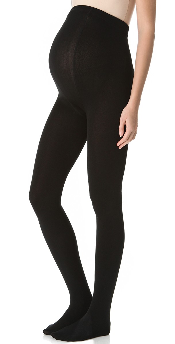 Plush Maternity Fleece Lined Tights Black