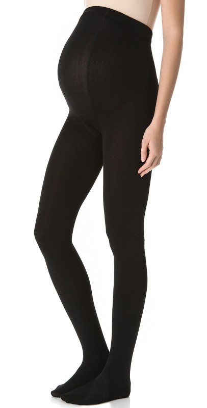 Plush Maternity Fleece Lined Tights Black