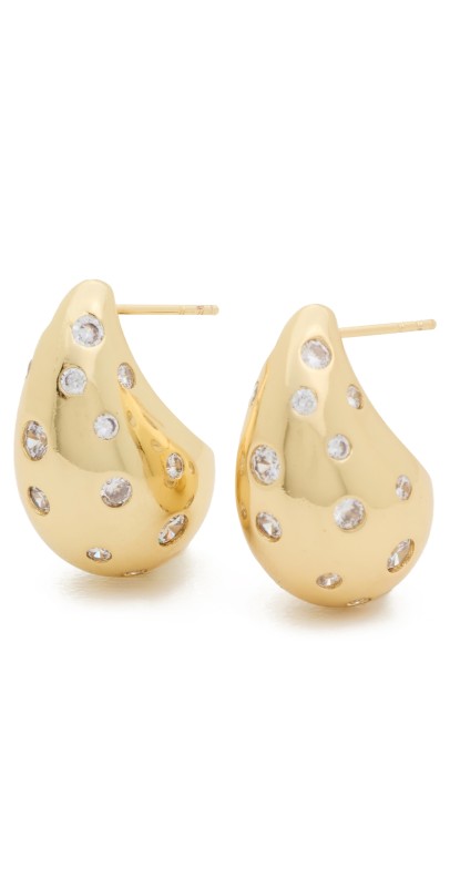 By Adina Eden Drop Stud Earrings Gold