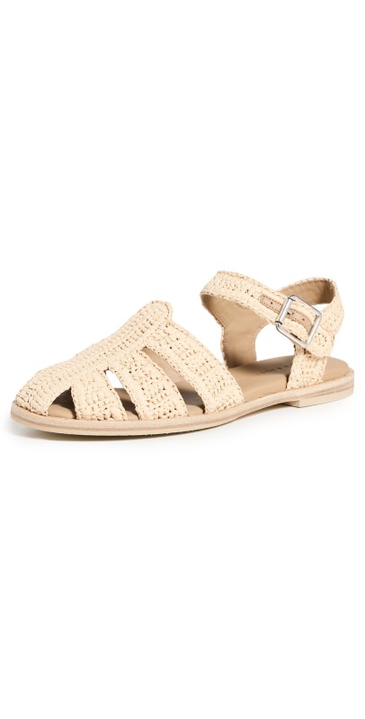 Freda Salvador Sera Fisherman Sandals Natural Raffia